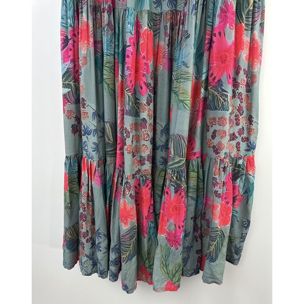 Natural Life Hanna Convertible Maxi Skirt Floral Tropical Smocked Size Medium - Picture 3 of 15